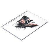 Carnet Un pompier américain.Drapeau des Etats-Unis. (Côté gauche)