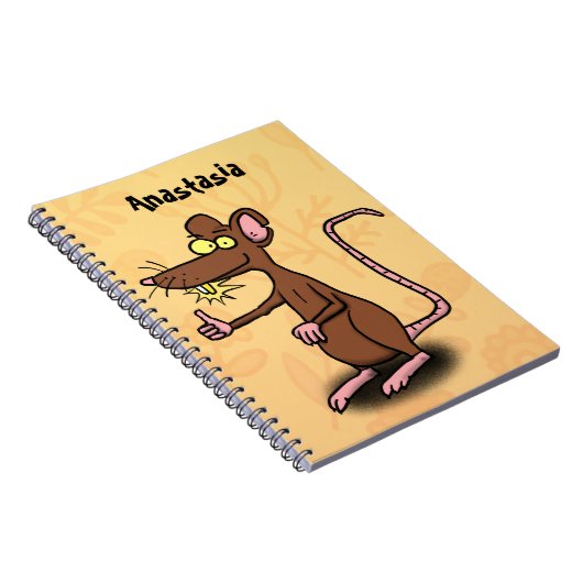 Carnet Un rat brun mignon pouce vers le haut dessin animé (Côté Droit)