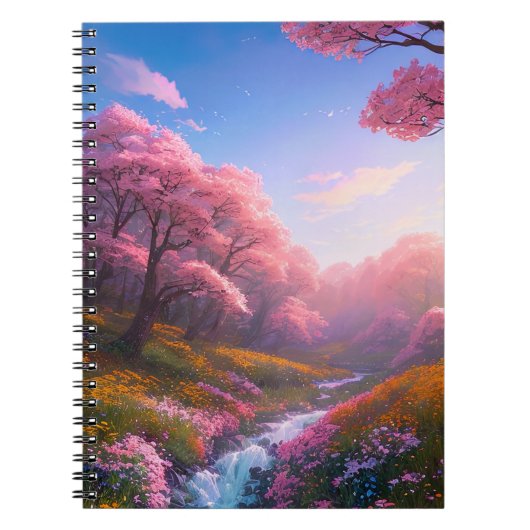 Carnet Un ruisseau qui s'harmonise avec le Sakura en fleu (Devant)
