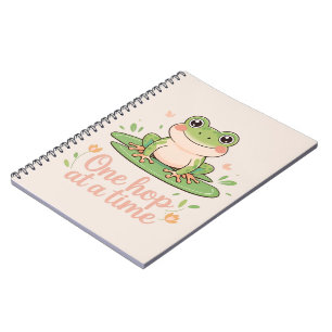 Carnet Un saut à la fois Grenouille sur feuille de nénu