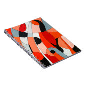 Carnet Un tableau abstrait de noir, blanc et re (Côté Droit)