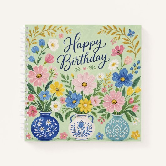 Carnet Un Trio de Fleurs d'Anniversaire (Devant)