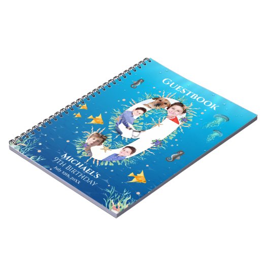 Carnet Under the Sea Photo Big 9th Birthday Guest Book (Côté gauche)