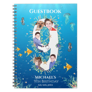 Carnet Under the Sea Photo Big 9th Birthday Guest Book