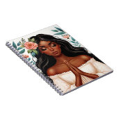 Carnet Une Américaine Africaine Priant Floral (Côté Droit)
