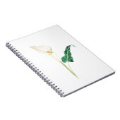 Carnet une aquarelle blanche calla lily (Côté Droit)