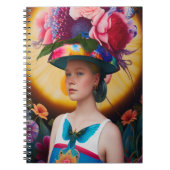 Carnet Une dame avec un casquette solaire à fleurs (Devant)