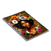 Carnet Une femme afro-américaine à couronne florale (Côté Droit)