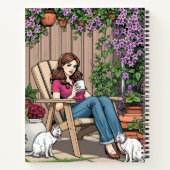 Carnet Une femme avec café, chat et Plante (Dos)