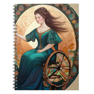 Carnet Une femme en fauteuil roulant danse joyeusement