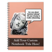 Carnet Une femme rétro au téléphone, un drame (Devant)