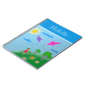 Carnet Une fille avec des cerfs-volants avec le nom (Côté gauche)