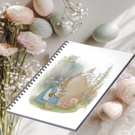 Carnet Une lapine avec un lapereau dans une clairière w