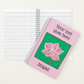 Carnet Une orchidée rose unique, votre titre et votre nom (À l'intérieur)