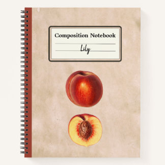 Carnet Une Pêche rouge et une composition demi-personnali