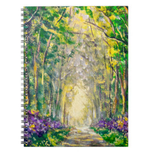 Carnet Une peinture à l'huile sur toile d'un paysage sais