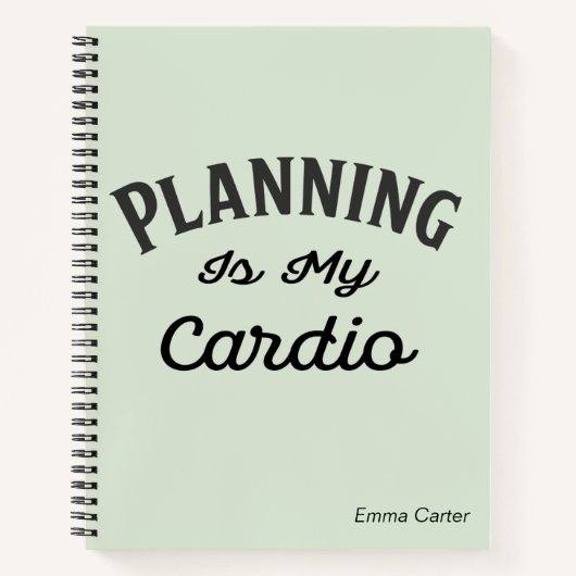 Carnet Une planification drôle est mon cardio monogrammé (Devant)