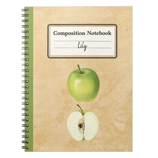 Carnet Une pomme verte et une composition demi-personnali (Devant)