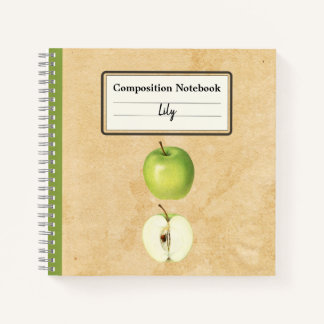 Carnet Une pomme verte et une composition demi-personnali