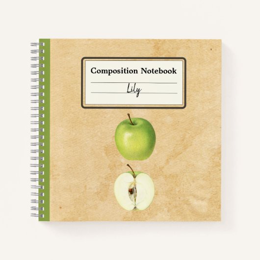 Carnet Une pomme verte et une composition demi-personnali (Devant)