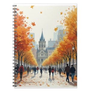Carnet une rue d'automne