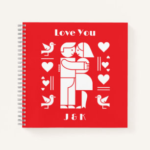 Carnet Une Saint-Valentin personnalisée Bauhaus moderne