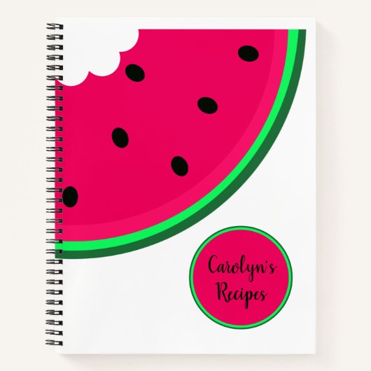 Carnet Une seule tranche de pastèque rouge juteuse avec v (Devant)