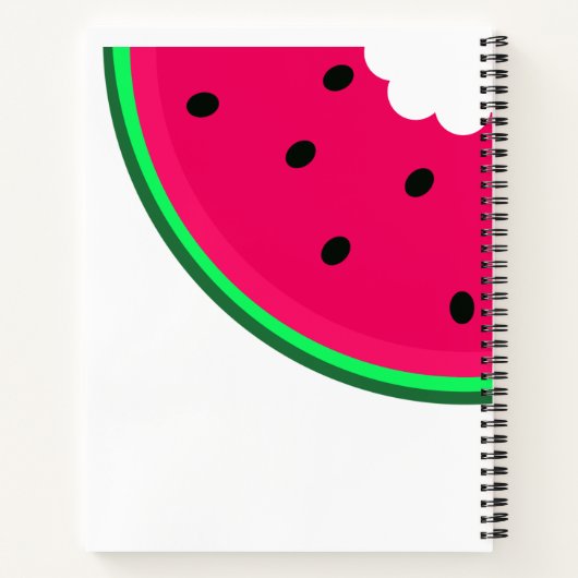 Carnet Une seule tranche de pastèque rouge juteuse avec v (Dos)