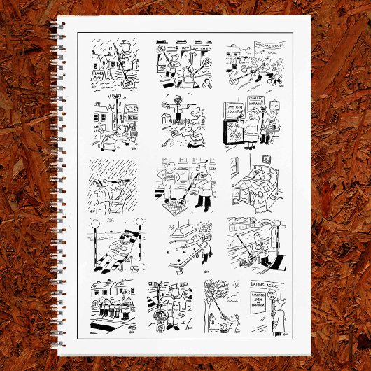 Carnet Une variété de caricatures de Lollipop Man amusant