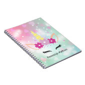 Carnet Unicorn Florals et Coeurs | Monogramme (Côté Droit)