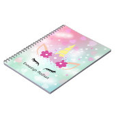 Carnet Unicorn Florals et Coeurs | Monogramme (Côté gauche)