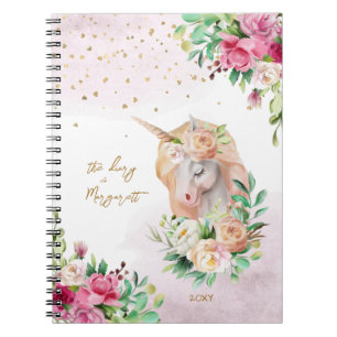 Carnet Unicorn Magical Illustration Girl Daily Diary