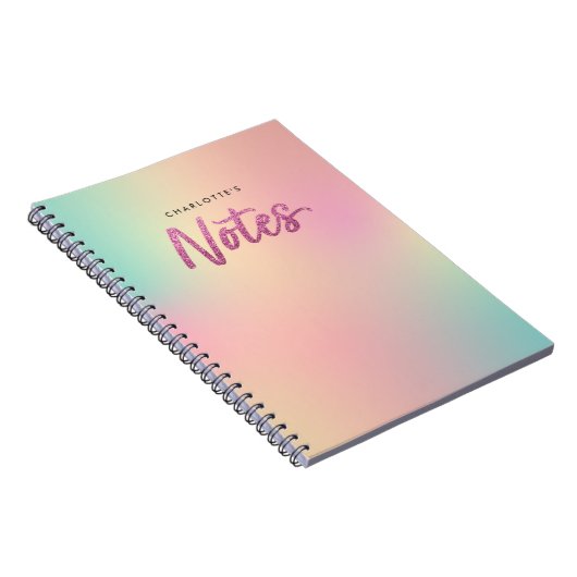 Carnet Unicorn Mix Pattern Faux Pink Glitter Notes (Côté Droit)