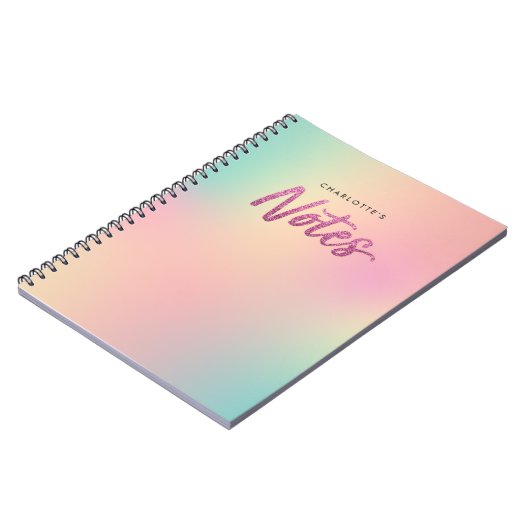 Carnet Unicorn Mix Pattern Faux Pink Glitter Notes (Côté gauche)