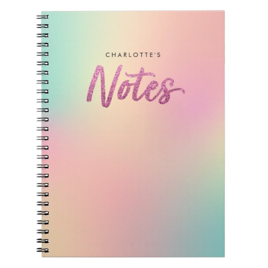 Carnet Unicorn Mix Pattern Faux Pink Glitter Notes (Devant)