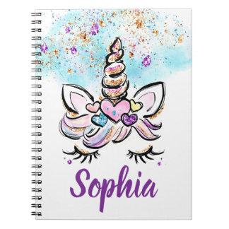 Carnet Unicorn Parties scintillant faciale rose et violet