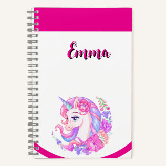 Carnet unicorn & personalize your name 