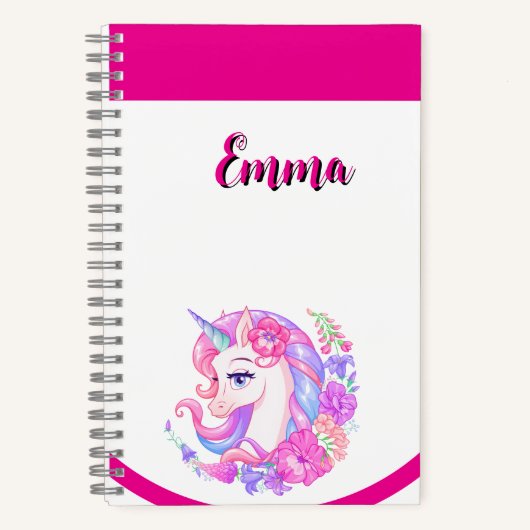 Carnet unicorn & personalize your name  (Recto)