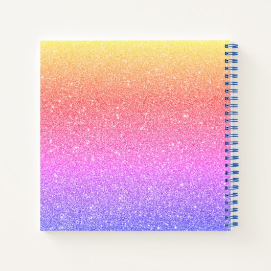 Carnet Unicorn Rainbow Parties scintillant Sketchbook Nom (Dos)
