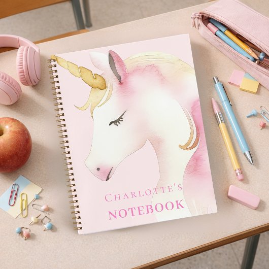 Carnet Unicorn rose fille