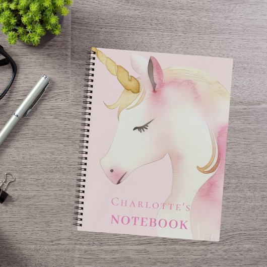 Carnet Unicorn rose fille