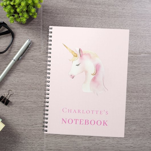 Carnet Unicorn rose fille