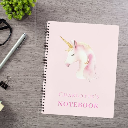 Carnet Unicorn rose fille