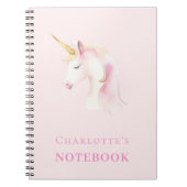 Carnet Unicorn rose fille (Devant)