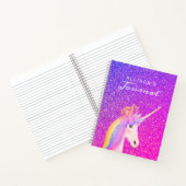 Carnet Unicorn violet rose Parties scintillant Nom du scr (Intérieur)