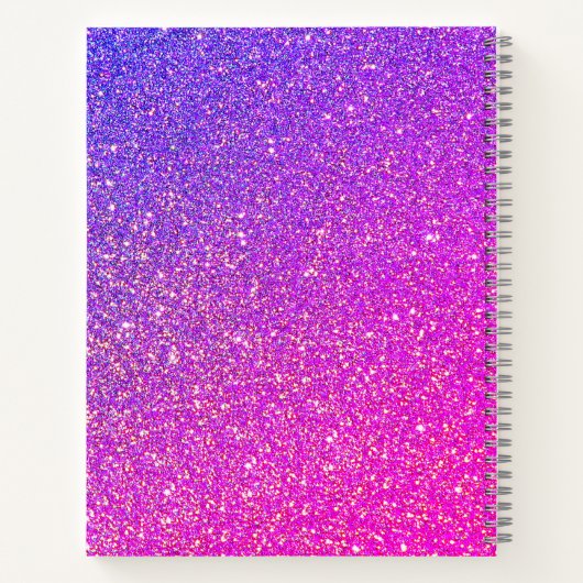 Carnet Unicorn violet rose Parties scintillant Nom du scr (Dos)