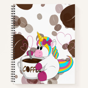 Carnet Unicorn with coffee