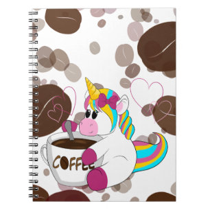 Carnet Unicorn with coffee