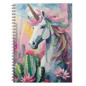 Carnet Unicorne Abstraite lunatique et succulents (Devant)