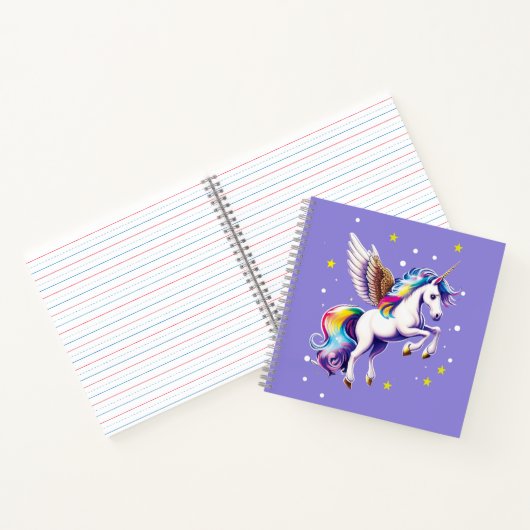 Carnet Unicorne arc-en-ciel magique (Intérieur)